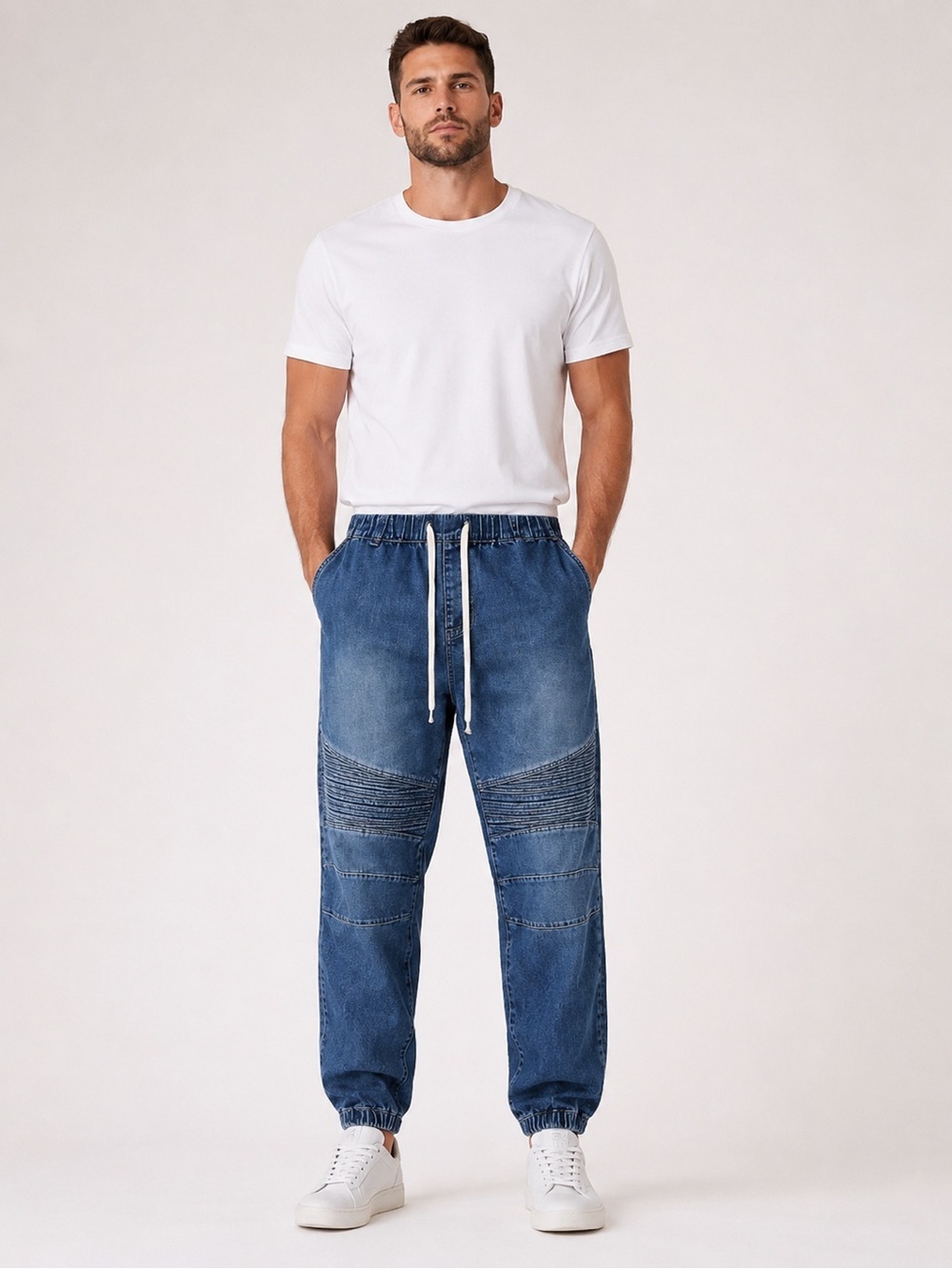 NWT Victorious Moto Jogger Jeans 2XL‎ | Stretch Denim Streetwear Drop Crotch
